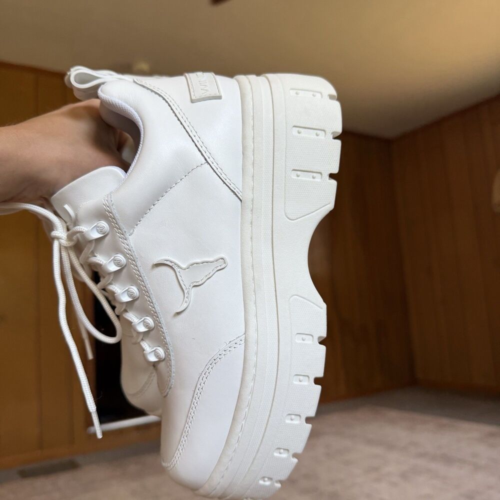 Windsor Smith Chunky Platform Lace-Up Sneakers in White - Picture 13 of 16